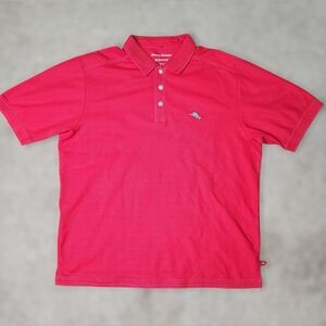 Tommy Bahama Medium Red Supima Cotton Polo Island Zone Shirt Quiet Luxury